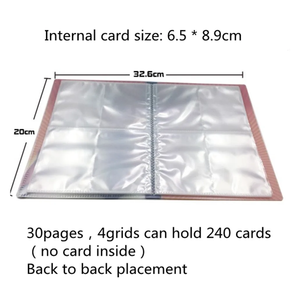 

240Pcs Anime Card Collectors Pokemon Game Cards Pokemons Toys for Gifts Kid Album Book Holder Loaded List Capacity Binder Folder