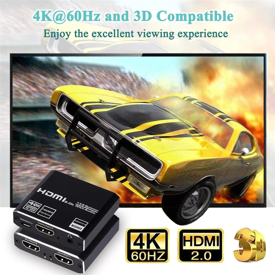 Сплиттер HDMI 2020 1x8 4K UHD 2 0 1x2 сплиттер HDCP HDR 1x4 HDMI2.0 для XBox PS4 pro | Электроника