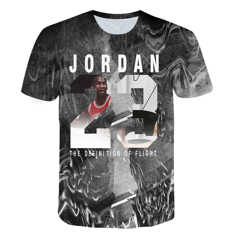 

2021 New Summer Fashion Kids Sports T-Shirt Comfortable T-Shirt Jordan 3D 23 Pattern T-Shirt Creative Boys Girls Basketball