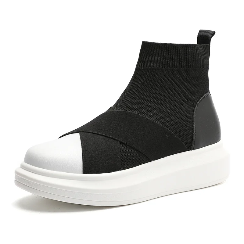 

shoes women's autumn 2020 new breathable thick soled sleeve daddy shoes leather Korean students versatile