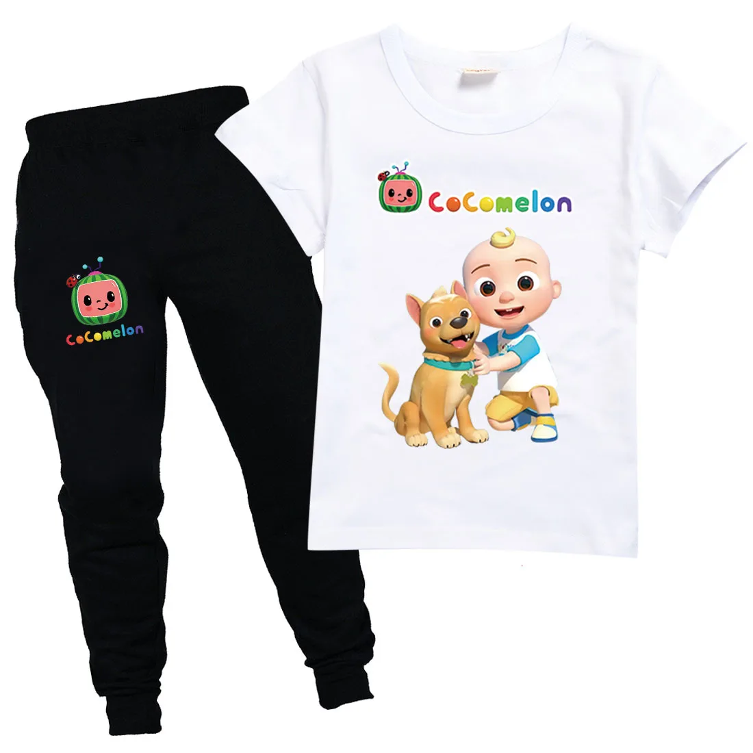 

Coco Melon Toddler Girl Summer Clothes Cotton School Girl Outfit Teenage Kids Short Sleeve T Shirt + Pants Suit Toddler Tops Set