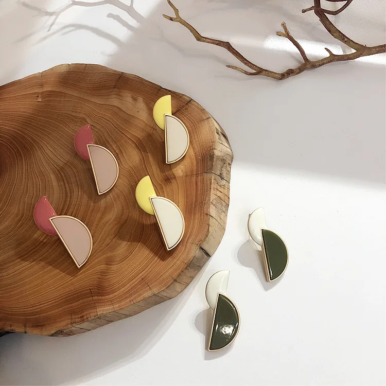 2019 модные милые геометрические полукруглые контрастные цвета капельные Висячие