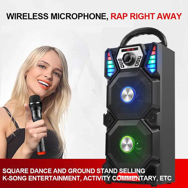Newmine A1 Портативный DJ плеер беспроводной Bluetooth открытый мощный вечерние светодиодный светильник аудио сабвуфер колонки Поддержка компьютера