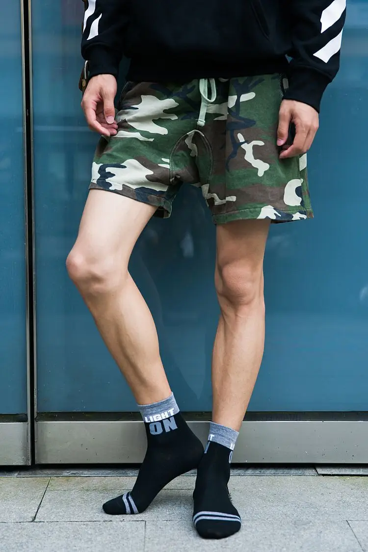 2 пары мужских спортивных Хлопковых Носков с буквенным принтом двухполосные