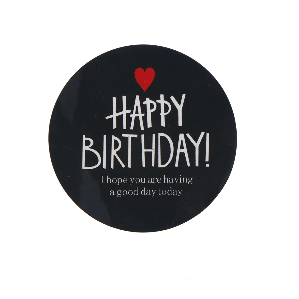 Черно-белая наклейка из крафт-бумаги серии HAPPY BIRTHDAY для детей наклейки на ярлыки 80