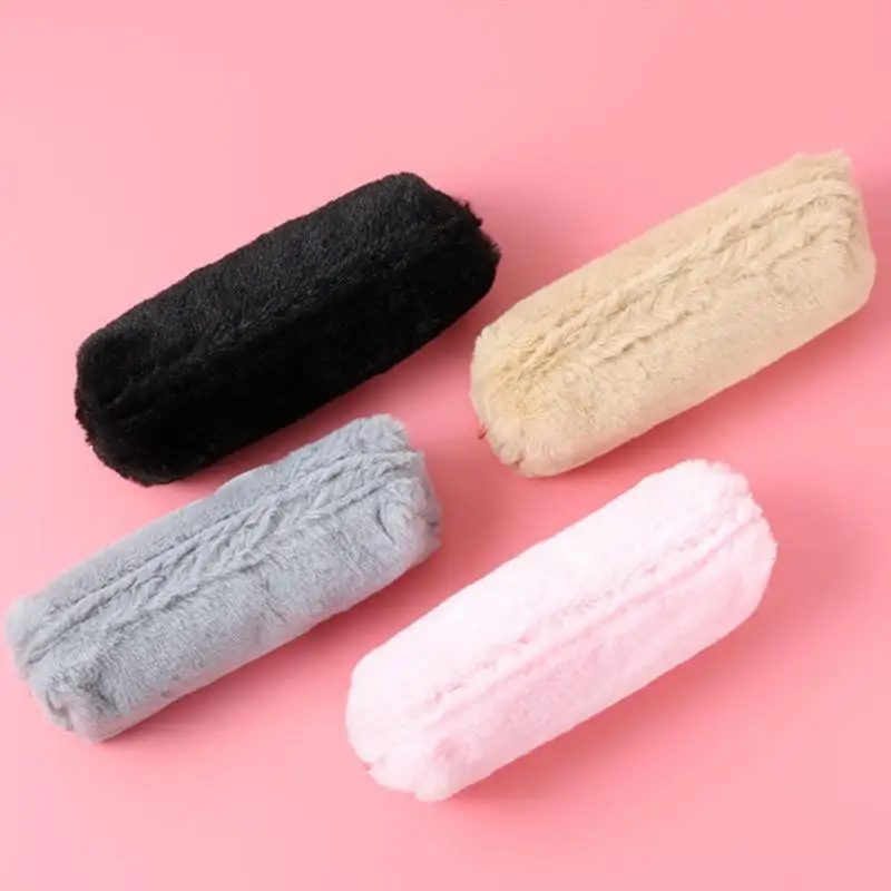 Модная плюшевая дорожная косметика Фотосумка Канцелярский карандаш на молнии