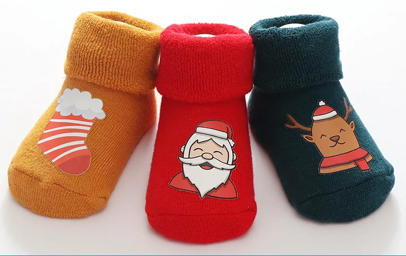 3 шт./1 шт. детские рождественские носки для маленьких девочек и мальчиков зимние