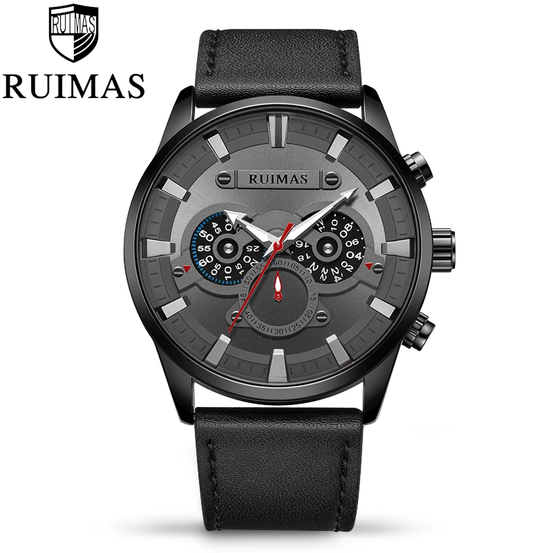 RUIMAS Montre Homme 2019 мужские часы с хронографом кварцевые водонепроницаемым