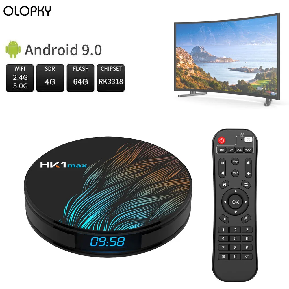 Новый Android 9 0 2 4G/5G Wifi HK1 MAX Мини Смарт ТВ бокс RK3318 четырехъядерный BT 4 телеприставка