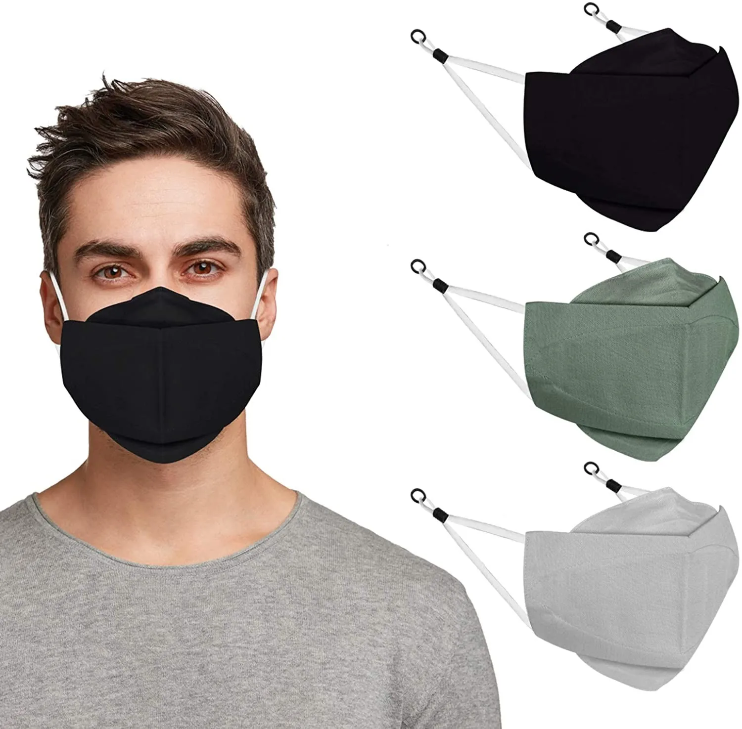 1 шт. маски для лица Adlut моющиеся регулируемые дышащая многоразовая маска