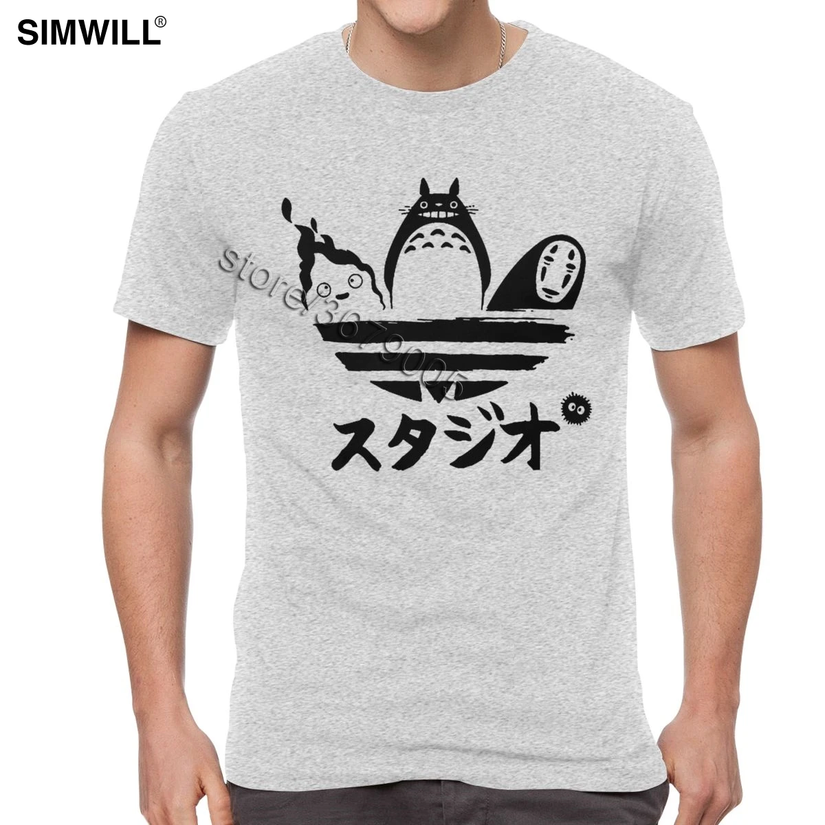 С изображением героя мультфильма Мой сосед Тоторо Мужская рубашка с коротким