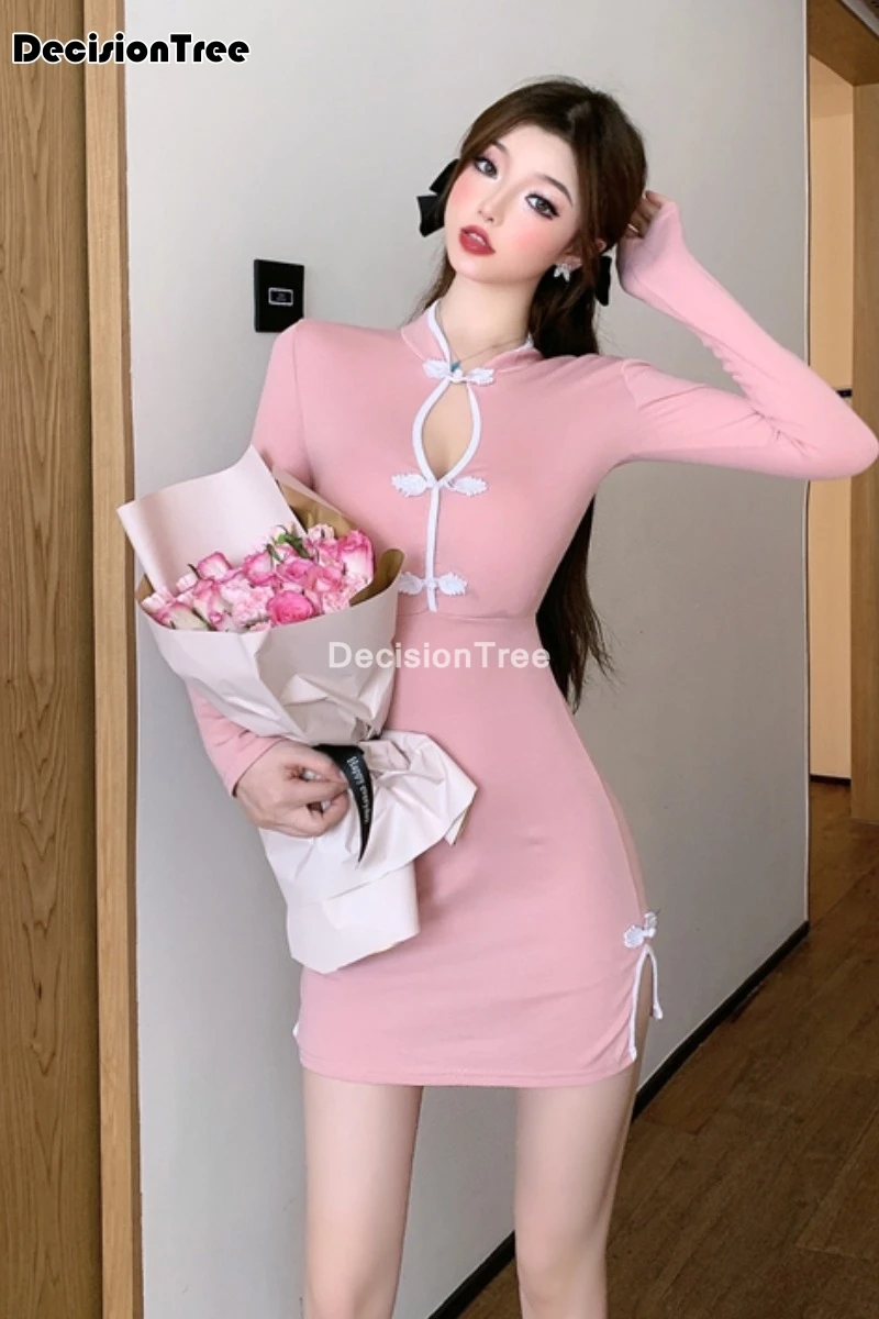 

2021 lady vintage short qipao elegant women cheongsam mandarin collar sexy chinese dress vestidos cheongsam dress oriental dress