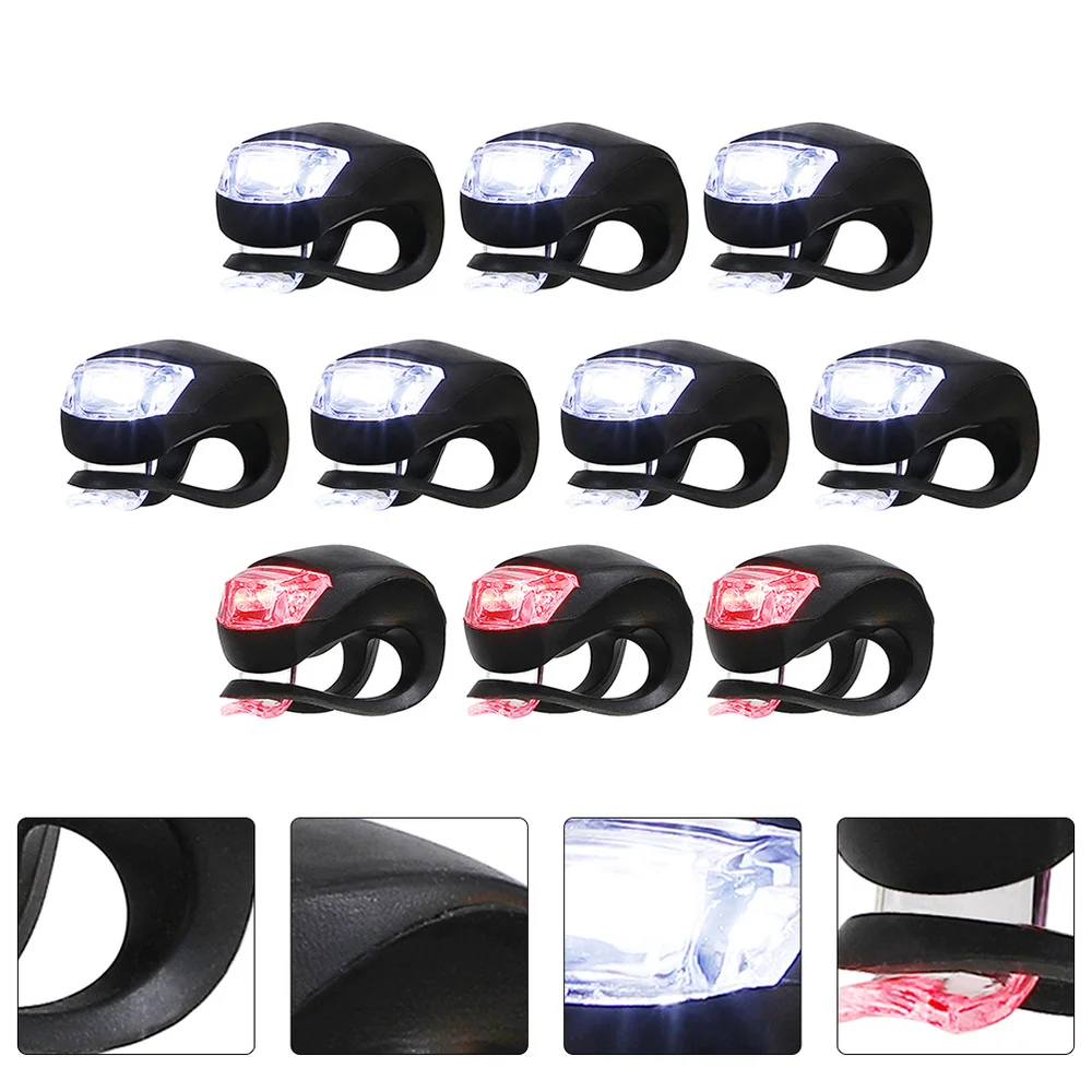 

10pcs Bike Warning Light Safety Light Outdoor Bike Tail Lights Bike Accessories