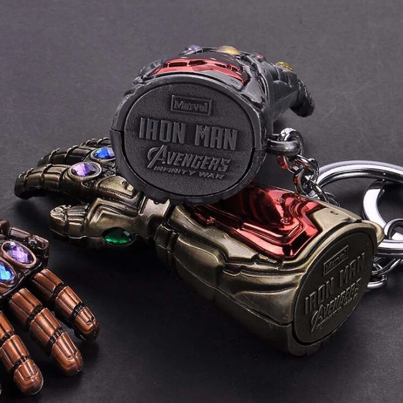 10 шт./лот Мстители 4 танос перчатки брелок фильм Marvel тема автомобиль брелок модные ювелирные изделия вечерние подарки для мужчин