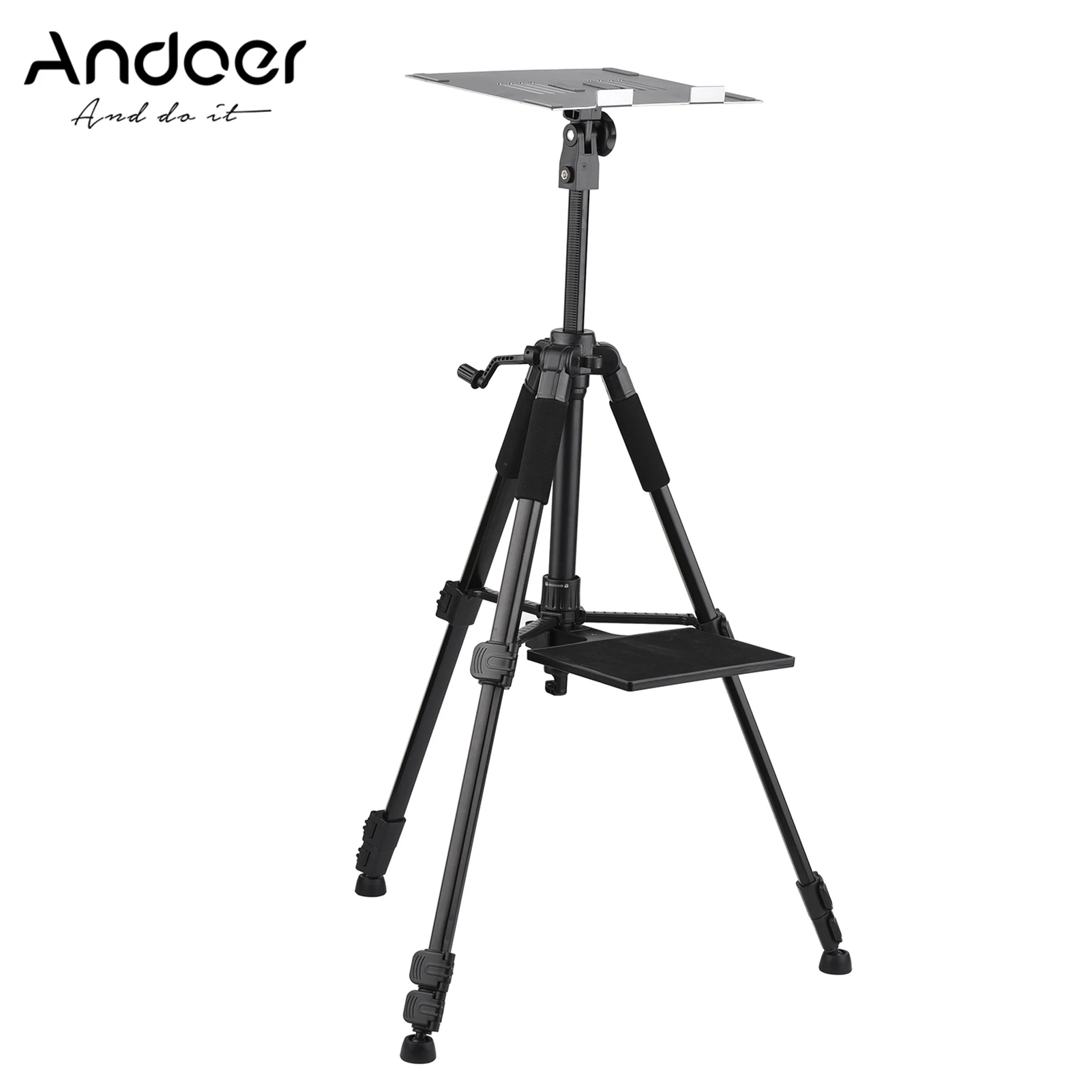 

Andoer Projector Stand Tripod Laptop Tripod Stand Adjustable Height 19.6 Inch to 58.6Inch with Plate for Projector Laptop