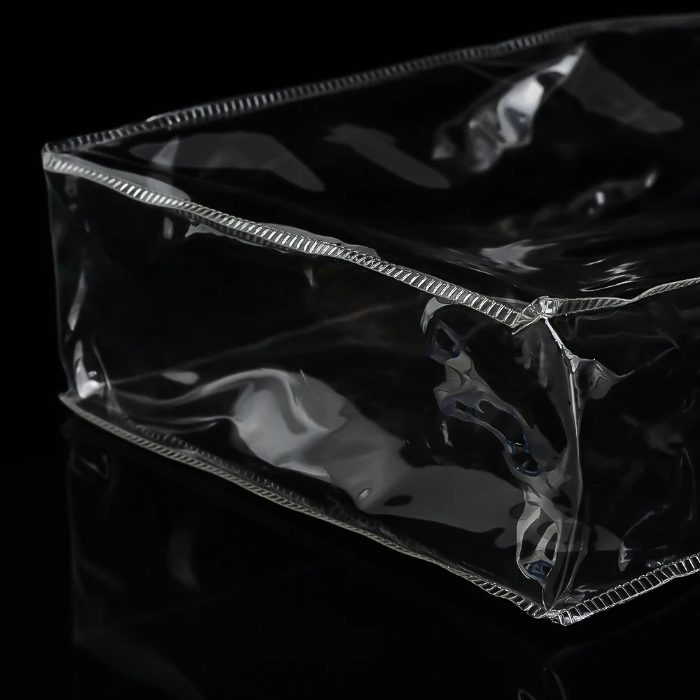 Прозрачная Сумка-подставка с кнопками прозрачный ПВХ Подарочный пакет ручками 1