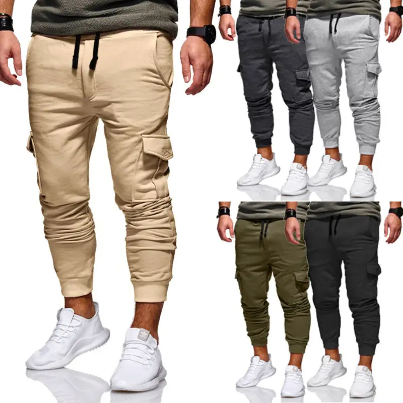 

Men Casual Tracksuit Loose Sport Fit Jogging Joggers Sweat Cargo Pants Trousers plus size M-3XL