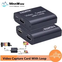 video capture card 4k 30hz loop hd capture card hd video recording 1080p live streaming usb2 0 grabber for ps4 game dvd camera