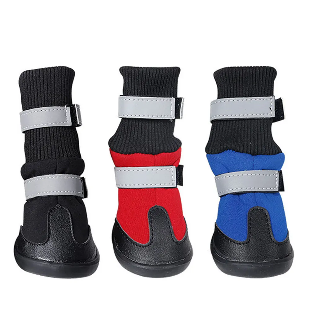 

4 шт./компл. обувь для домашних питомцев, уличные Светоотражающие Водонепроницаемые сапоги от дождя для собак, нескользящие носки, обувь для ...