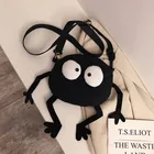 Холщовая Сумка на плечо для девочек, Модный милый мессенджер с большими глазами для брикетов, детский женский кошелек для мелочи, миниатюрная сумочка через плечо