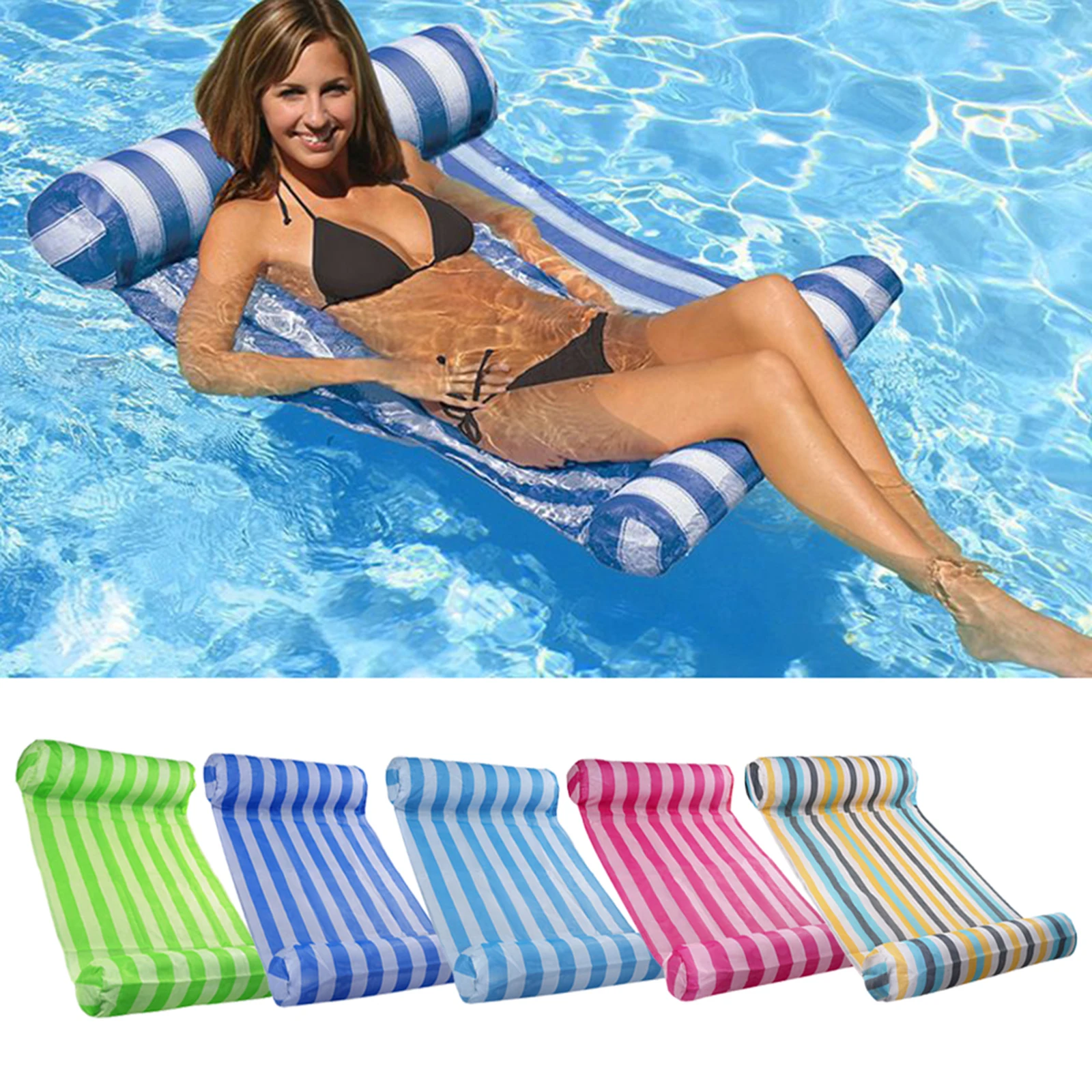 

PVC Summer Inflatable Foldable Floating Row Swimming Pool Water Hammock Air Mattresses Bed Beach Water Sports Lounger Chair