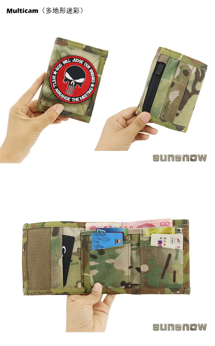 Sports Military Fan Camouflage Wallet Three Fold Wallet Tactical Folding Short Wallet Multicolor