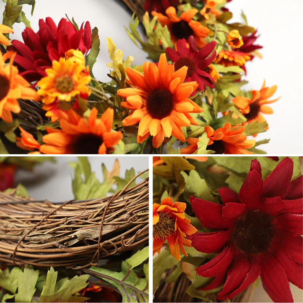 Artificial Chrysanthemum Plant Garland Plastic Ring Wreath Spring Home Decoration Pendant Festivals Gift | Дом и сад