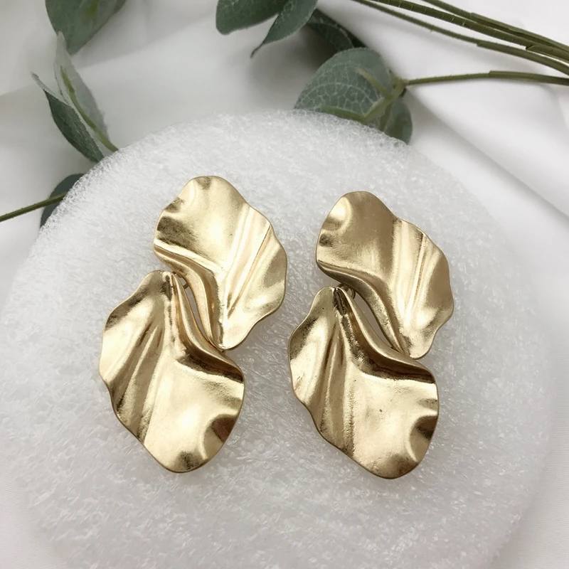 Простые Асимметричные геометрические металлические серьги гвоздики для девушек