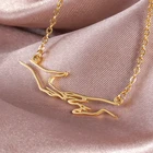 Ожерелье с подвеской из нержавеющей стали золотого цвета для женщин, чокер в форме руки для пары, геометрическое ожерелье, аксессуары, подарок для девушки