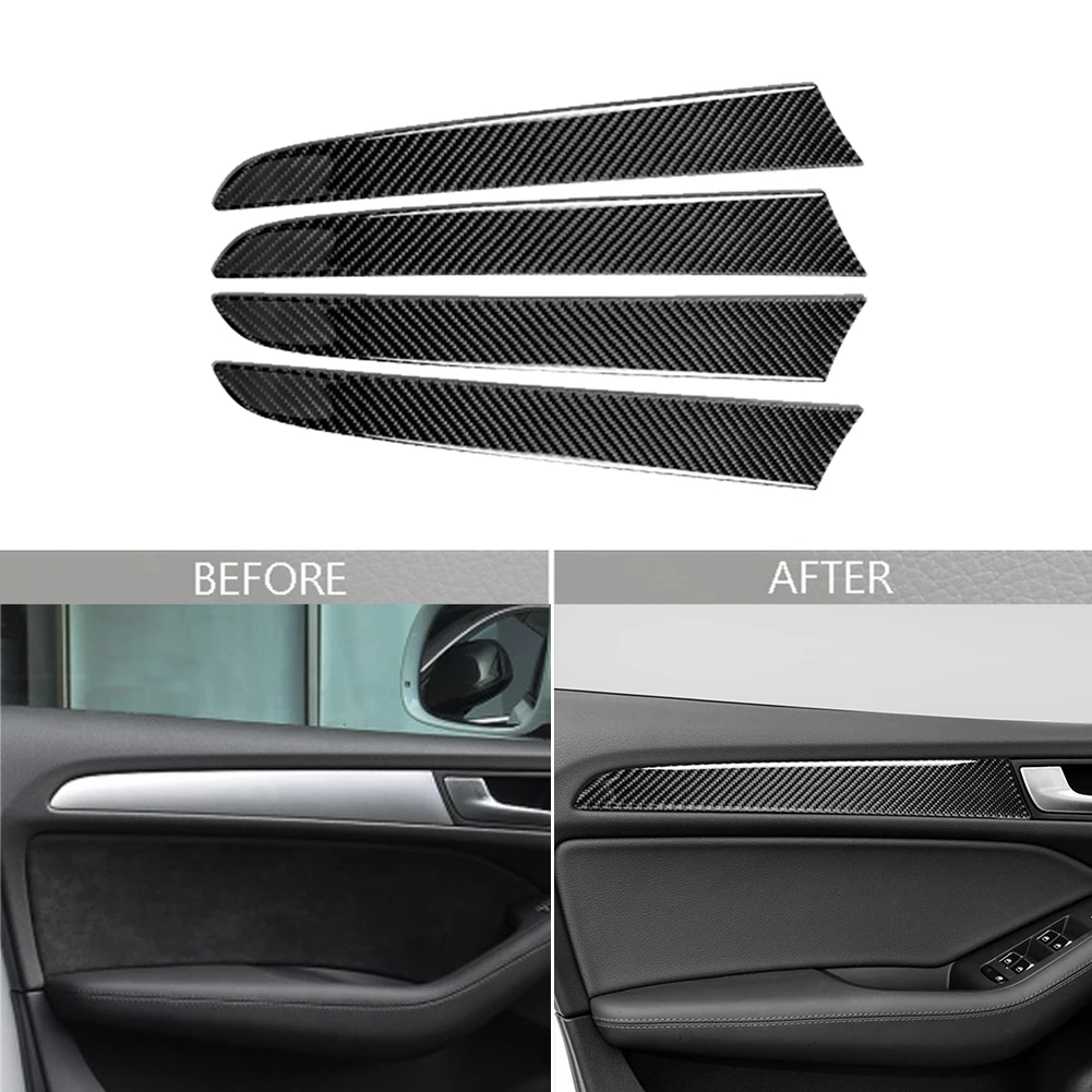 Pegatina embellecedora para Panel de puerta Interior de coche, pegatina de fibra de carbono para Panel de salpicadero, decoración, estilo automático, para Audi Q5, SQ5, 8R, 2009-2017