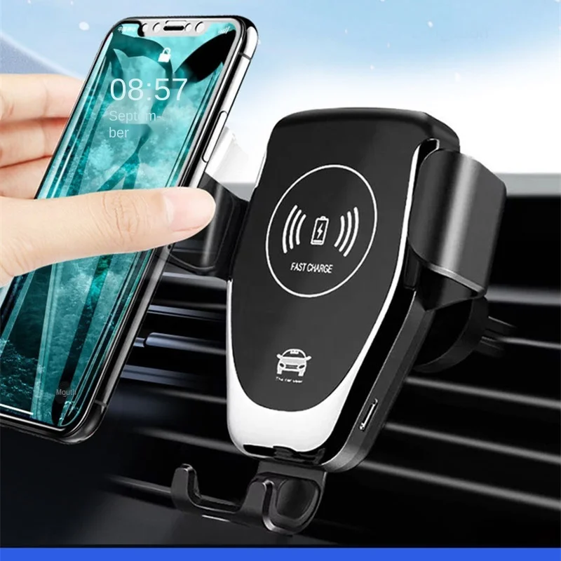 

Telephone Car Support Wireless Charger Phone Holder Stand 10W Smartphone Fast Charging with Air Outlet Gravity Cellphone Bracket