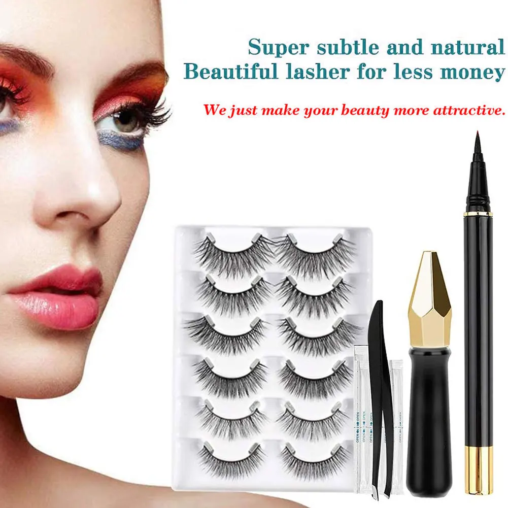 

6 пар 3D Магнитных ресниц для макияжа, магнитные ресницы, подводка для глаз, завивка ресниц, легко носить, толстые накладные ресницы, подарок