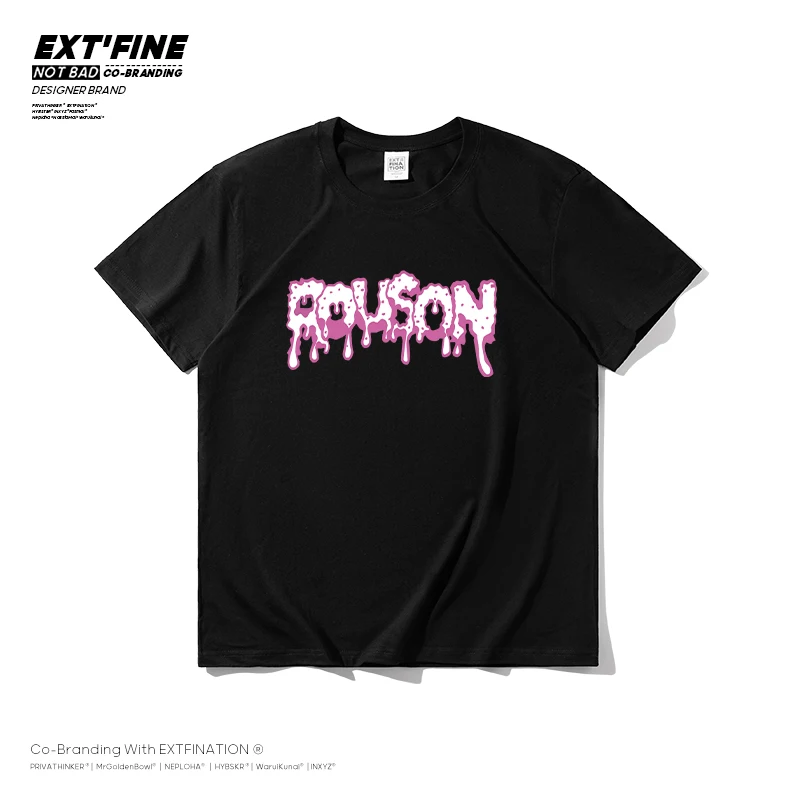 

Модная футболка ExtFine с расплавленными буквами для мужчин, летняя мужская уличная одежда в стиле хип-хоп, классные женские топы в стиле Харад...