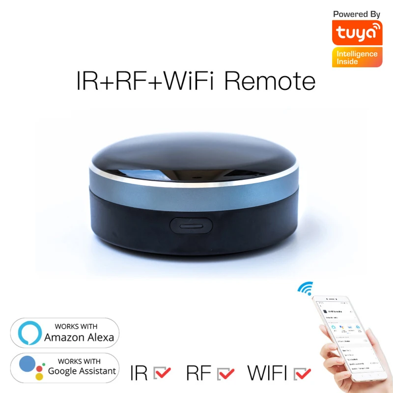 

2021 New Tuya Smart WiFi+RF+IR Smart Remote Controller For TV Infrared Universal Voice Remote Controller For Alexa,Google Home