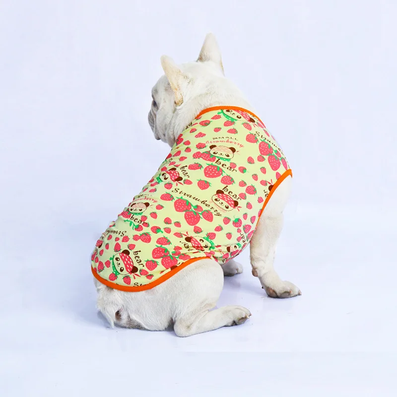 

Summer Pet Dog Cotton Clothes for Small Dogs Pets Clothing French Bulldog Cool Print Vest Pug Costume Poodle Tshirt M-3XL