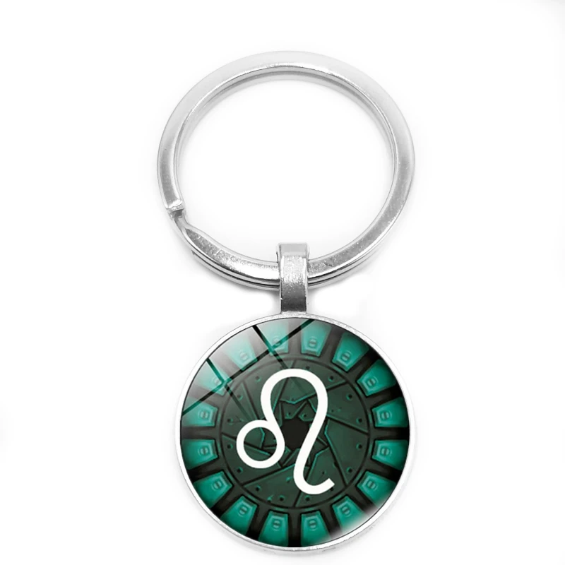 Горячая распродажа! 12 зодиакальное Созвездие кольцо для ключей Ретро Aries Gemini