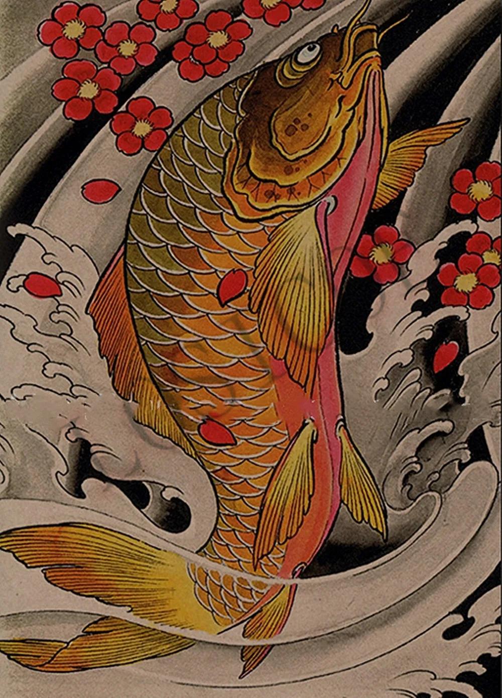 Художественный плакат в стиле ретро с татуировкой на теле Ukiyo-e художественные