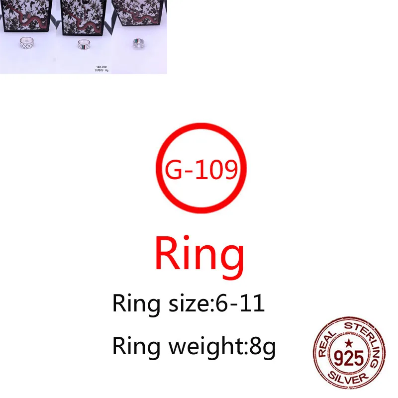 

G109 S925 Sterling Silver New Brand 1:1 Trending Couple Ring Letter G Personality Fashion Style Simple Gift For Couple Hot