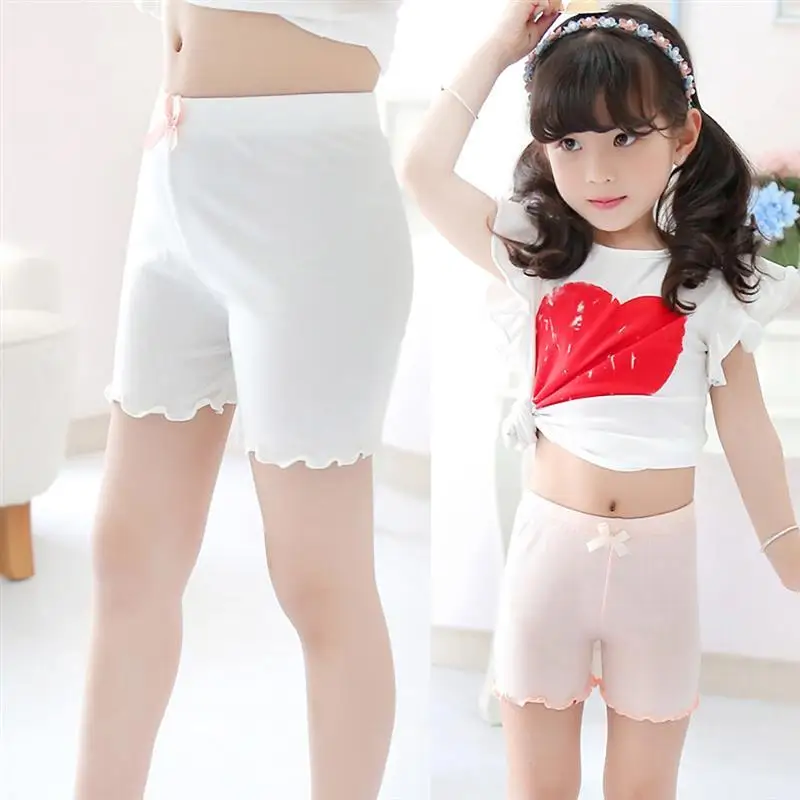 

4pcs Safety Pants Bow Summer Thin Pants Soft Anti-emptied Shorts for Kids