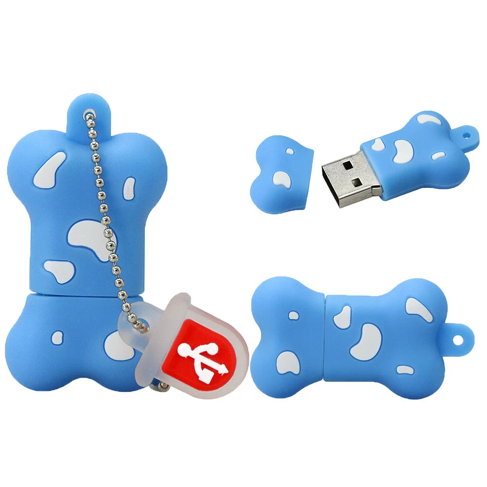 USB флеш-накопители Dog Bone, реальная емкость 8 ГБ, 16 ГБ, 32 ГБ, 64 ГБ, 128 ГБ, 256 ГБ, флеш-накопитель, мультяшная мини USB карта памяти, флешка - Цвет: Синий