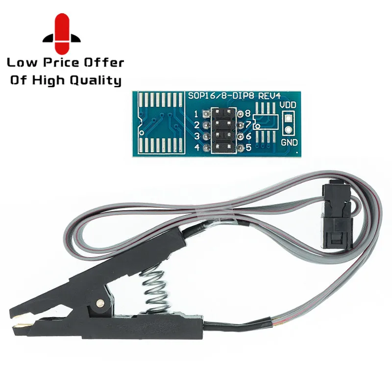Программатор для EEPROM 93CXX / 25CXX/24CXX модуль USB I21 CH341A 24 25 + зажим SOIC8 SOP8 | Электронные
