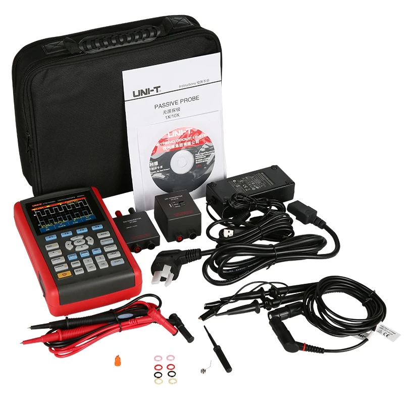 

UNI-T UTD1050DL 250MS/s Multimeter DMM 2 in1 USB 3.5'' TFT LCD Digital Handheld 2 Channels 50MHz Oscilloscope