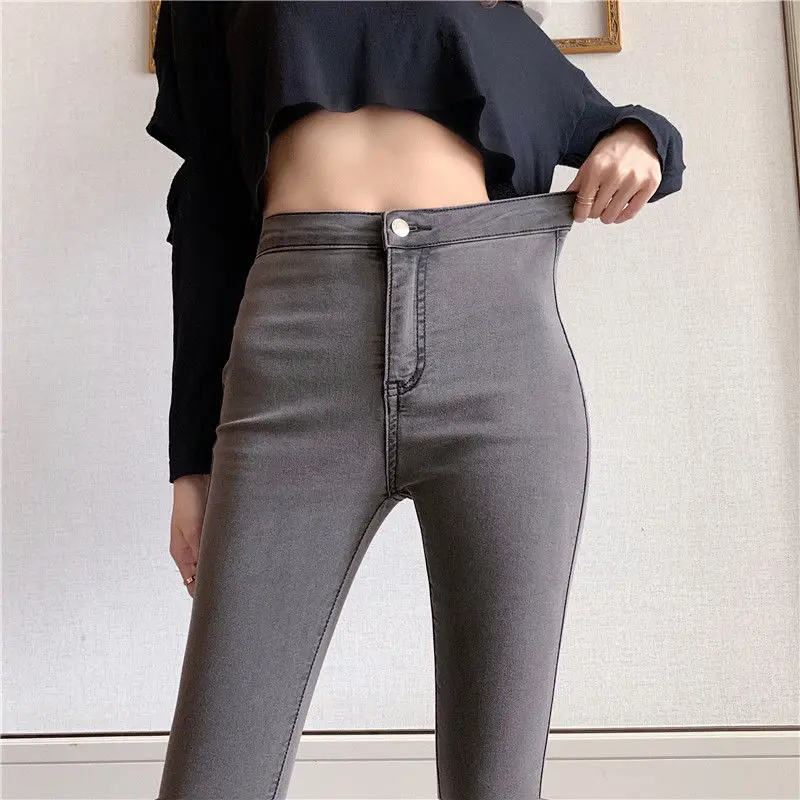 

High waist and tight elastic buttocks jeans Leggings for female students