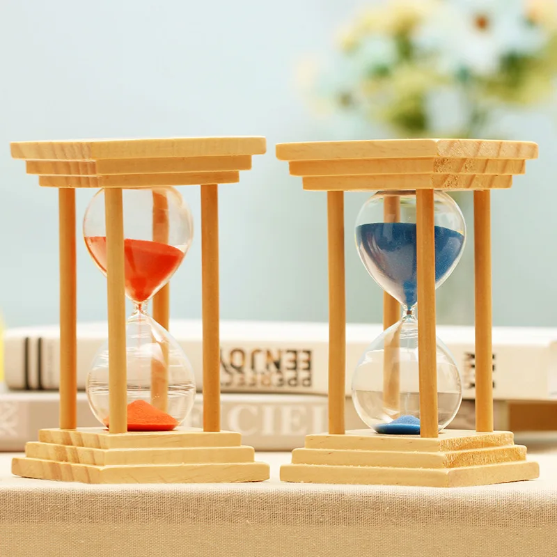 5/10/15 минут час стекло песок таймер кухня школа деревянная рамка дерево часы дома