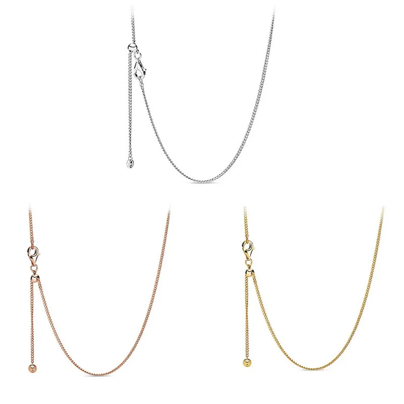 

Authentic 925 Sterling Silver Classic Rose Gold Optional Necklace For Women Wedding Party Gift Fashion Jewelry