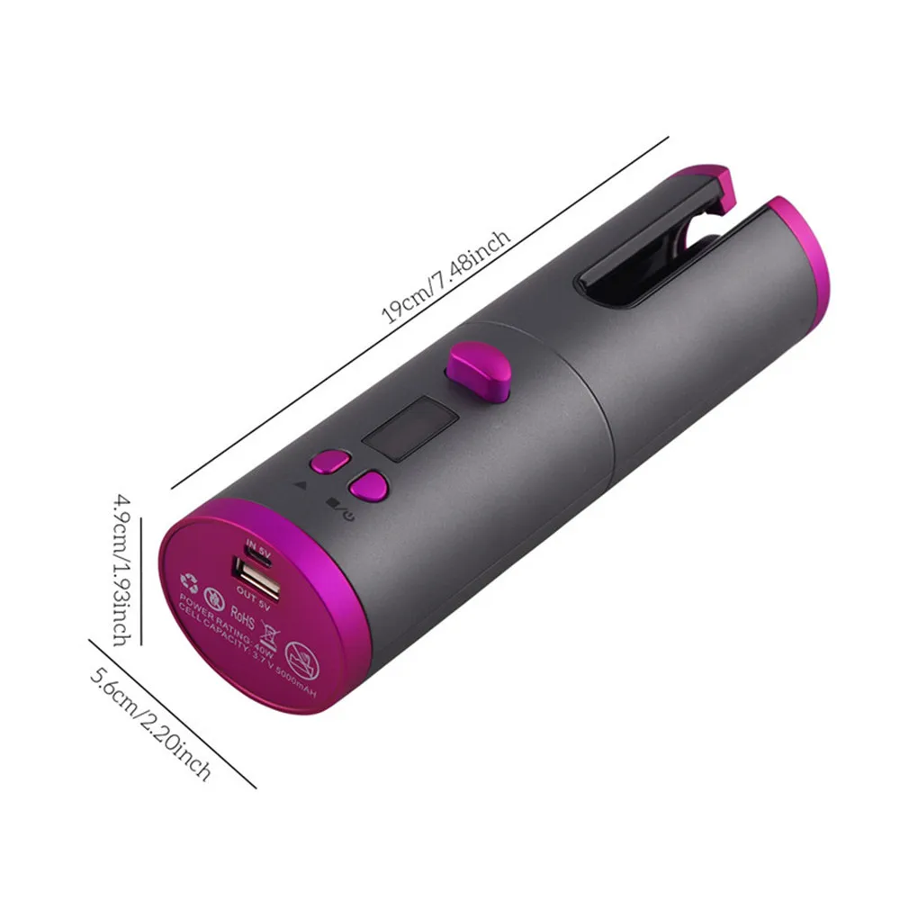 

Auto Hair Curler USB Charging Curling Iron Fast Heated Hair Curlers Automatic Wireless Rollers Machine Styler Corrugation Waver