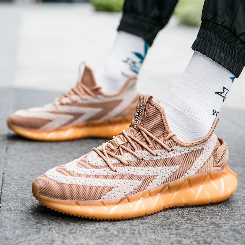 

2021 Summer Spring Men's Sneakers Outdoor Air Mesh Comfortable Running Shoes Light Lace-up Joker Simple Trend Soft Bottom