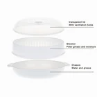 Пароход нагреватель блюдо для микроволновая печь круглые пластмассовые миски Горячая испаренная Плюшка Пароварка для вареников с крышкой Lightwave отпариватель SCVD889