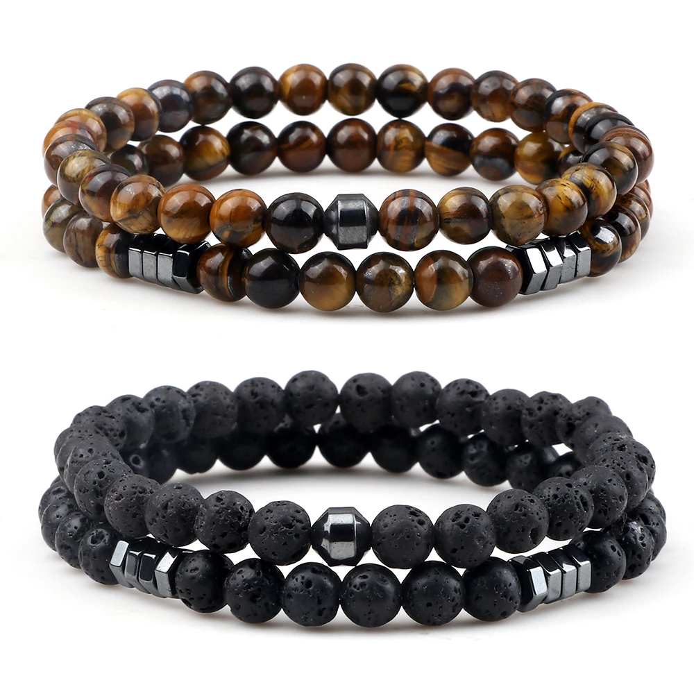 Мужские браслеты 2 шт./компл. бриллиантовые малахиты искусственные пары