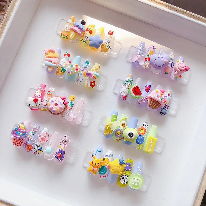 

1PC 5D Lovely Rabbit Girl Nail Sticker Candy ColorsStickers Foil Adhesive Slider Decals Manicures Accessories Salon Decorations